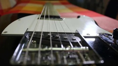 Electro guitar’s strings Stock Footage 71092165