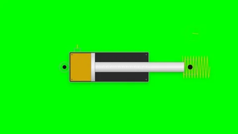 Electro-Hydraulic Fail-Safe Spring Cylinder Engineering Line Art Motion Graph Stock Footage 346984536