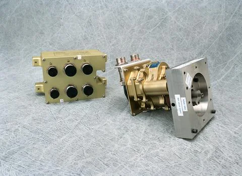 The electro-mechanical actuator, a new electronics technology, is an electr.. Stock Photos