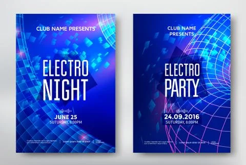 Electro night flyer Stock Illustration