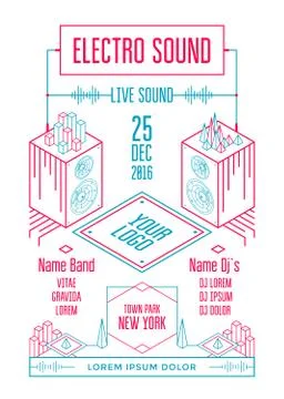 Electro sound poster Stock Illustration