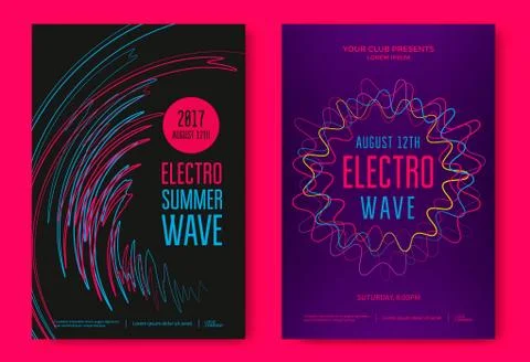 Electro summer wave Stock Illustration