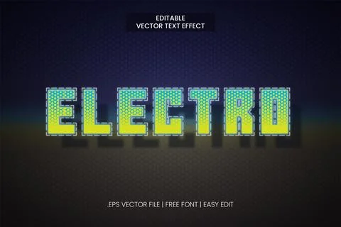ELECTRO TEXT EFFECT Stock Illustration
