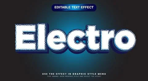 Electro typography editable text effect 스톡 일러스트