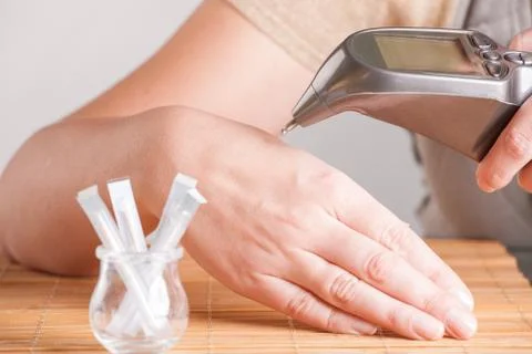 Electroacupuncture finding a point Stock Photos