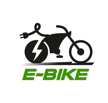 Electrobike icon, emblem with electric bicycle Stock Illustration