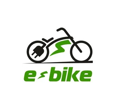 Electrobike icon, emblem with electric bicycle, Stock Illustration