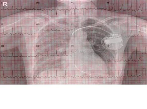 Electrocardigram of wave in paper report Stock Photos