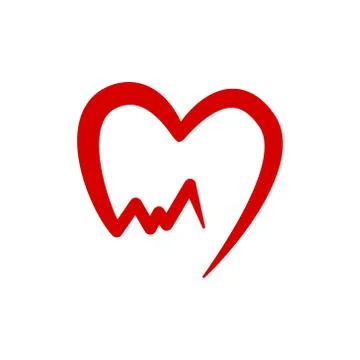 Electrocardiogram and heart vector graphic design illustration Stock-Illustration