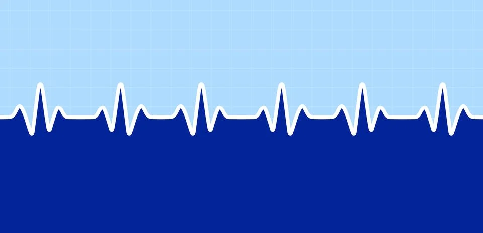 Electrocardiogram on a blue background vector illustration Stock Illustration