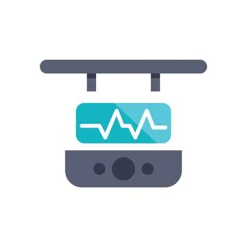 Electrocardiogram device showing heartbeat rhythm on screen Stock Illustration