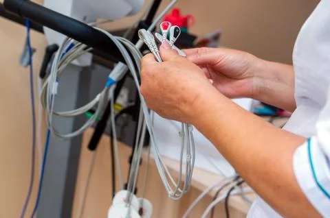 Electrocardiogram, ECG in hand. Stock Photos