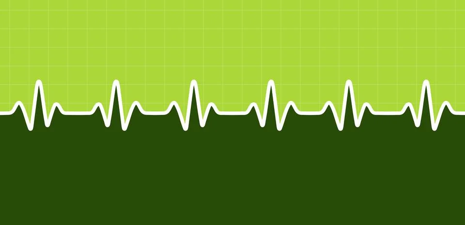 Electrocardiogram on a green background vector illustration Stock Illustration