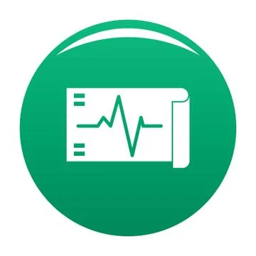 Electrocardiogram icon green Illustrazione stock