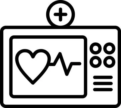 Electrocardiogram Line Icon Design Stock Illustration