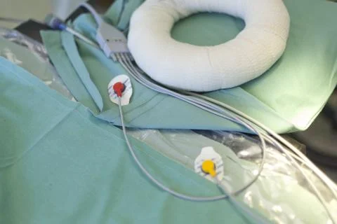 Electrocardiogram on operation table Stock Photos