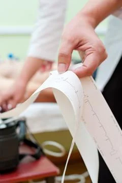 Electrocardiogram taking 스톡 사진