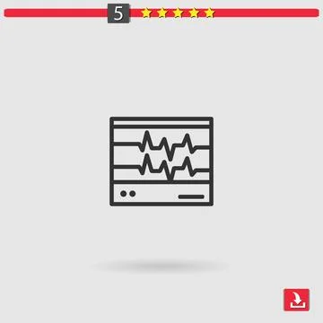 Electrocardiogram vector icon Stock Illustration