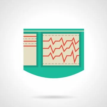 Electrocardiograph flat color vector icon Stock Illustration