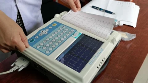Electrocardiographic examination Stock Footage 184188542