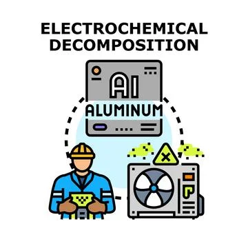 Electrochemical decomposition process vector illustration concept Stock Illustration