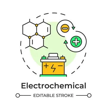 Electrochemical multi color concept icon Stock Illustration