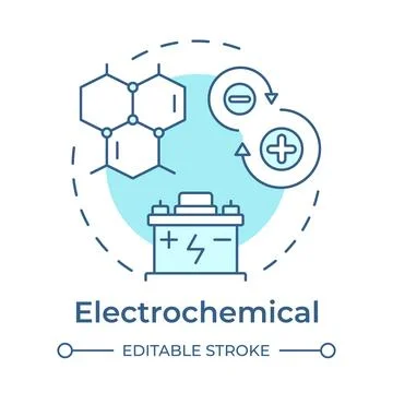Electrochemical soft blue concept icon Stock Illustration