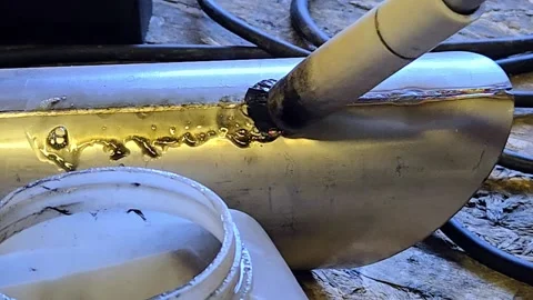 Electrochemical Weld Cleaning Process on Stainless Steel Surface UHD 4K Video stock 329694337