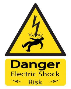 Electrocuted Man Risk Sign 스톡 일러스트