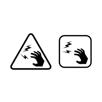 Electrocution Risk Warning Do not touch sign icon Stock Illustration