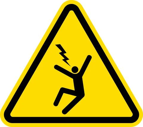 Electrocution Voltage Hazard Warning Sign. Illustrazione stock
