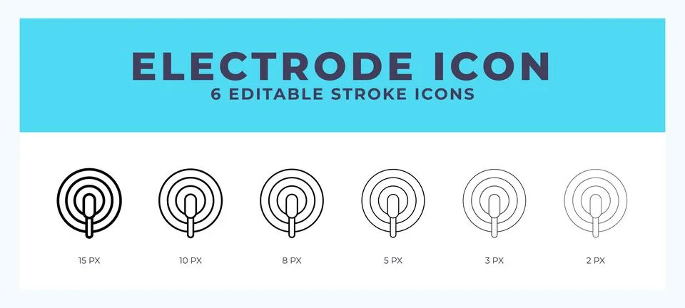 Electrode icon in thin line. Bold line. Regular line. Editable stroke. Stock Illustration