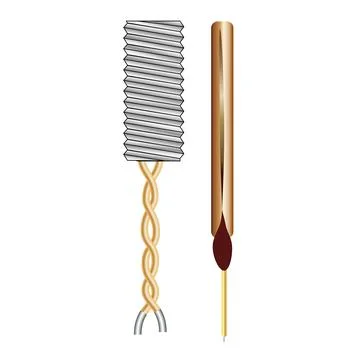 Electrodes copper or silver with twisted wire plus and minus ends vector illustr Stock Illustration