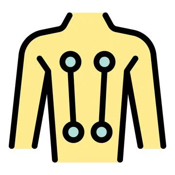 Electrodes measuring muscle activity during electromyography testing Illustrazione stock