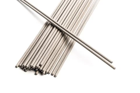 Electrodes for welding isolated on a white background. Accessories of welder. Stock Photos