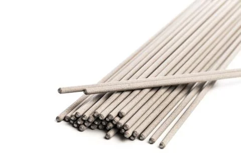 Electrodes for welding isolated on a white background. Accessories of welder. Stock Photos