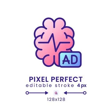 Electroencephalogram gradient fill desktop icon Illustrazione stock