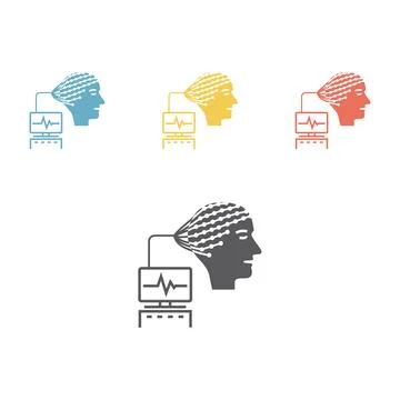 Electroencephalography . Flat Icon Isolated. Vector illustration. イラスト素材