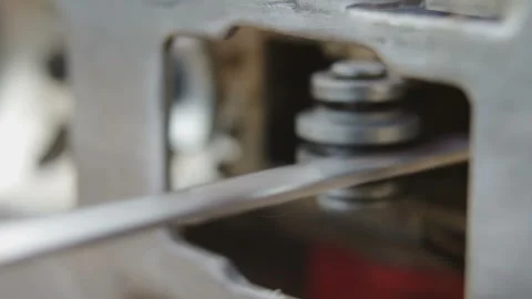The electrofret saw works on one side Stock Footage 95111915