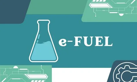 Electrofuels or e-fuels or synthetic fuels vector illustration Stock Illustration