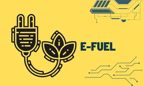 Electrofuels or e-fuels or synthetic fuels vector illustration Stock Illustration