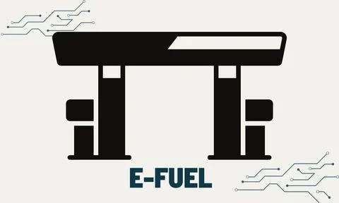 Electrofuels or e-fuels or synthetic fuels vector illustration Stock Illustration