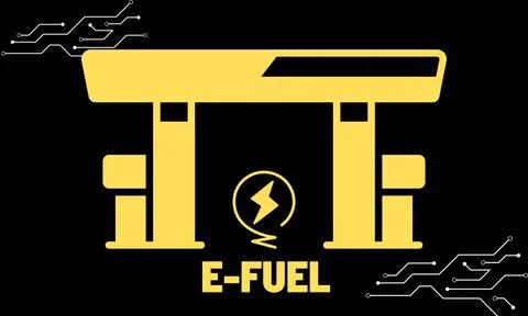 Electrofuels or e-fuels or synthetic fuels vector illustration Illustrazione stock