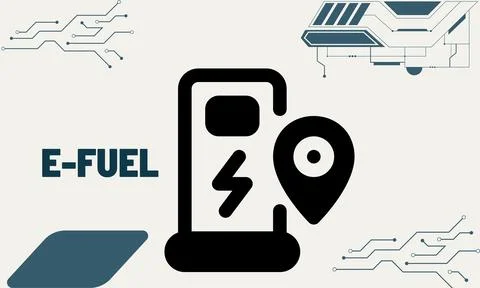 Electrofuels or e-fuels or synthetic fuels vector illustration Stock Illustration