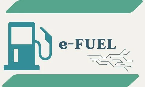Electrofuels or e-fuels or synthetic fuels vector illustration Stock Illustration