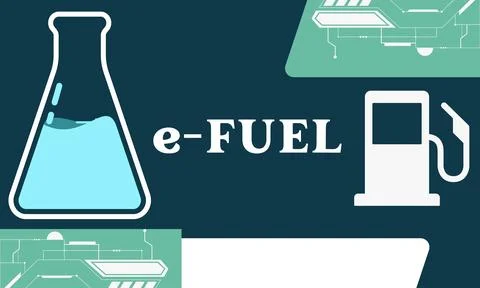 Electrofuels or e-fuels or synthetic fuels vector illustration Stock Illustration