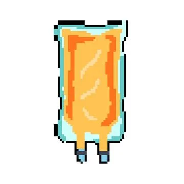 Electrolyte iv fluid bag pixel art vector illustration Stockillustratie