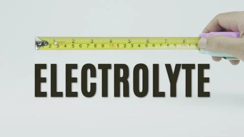 Electrolyte text or word and tape measure on a white background Stock Footage 302059114