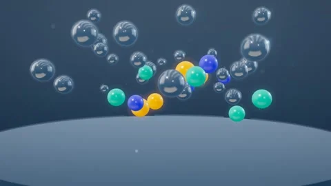 Electrolyte water splash crown mineral ions soft grey studio loop Stock Footage 342496859
