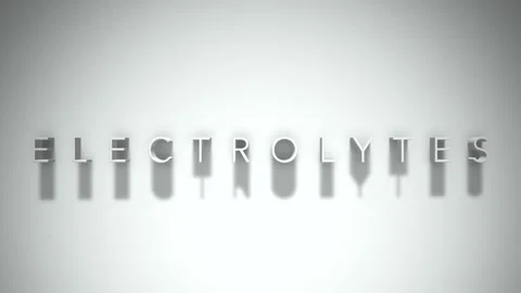 Electrolytes 3D title animation white text on a white background Stock Footage 299418894